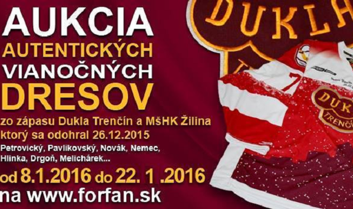 Aukcia vianočných dresov potrvá do 22.januára